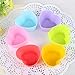 Heart Silicone Baking Cups, Heart Molds Love Cupcake Liners Large Resusable Muffin Cups, 30 Packs(Rainbow Colors)