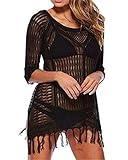 Women's Crochet Sunscreen Swimwear Bikini Cover Up Beach Tops Mini Dress