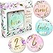 Baby Monthly Milestone Stickers - Set of 24 Premium Metallic Gold Floral Belly Stickers for Newborn Girl First Year - Best Baby Shower Gift or Scrapbook Photo Keepsake
