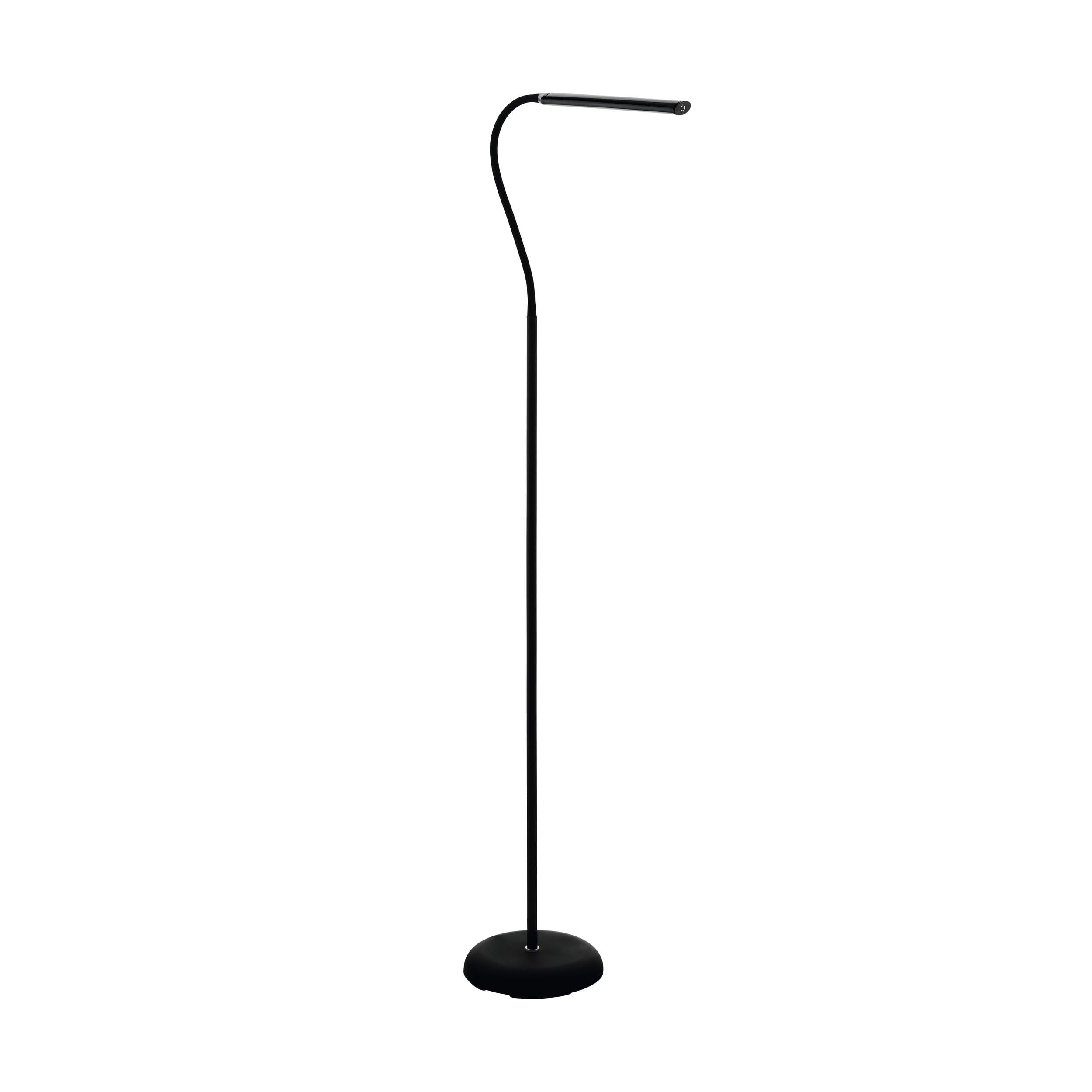 Eglo LED Floor lamp Laroa, Standing lamp with Touch Control, dimmable in Steps, Floor Light Made of Black Plastic, Standing Light, LED Office lamp Neutral White