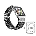 Solomo for Apple Watch Band Replacement, Decorated Handmade Luxury Jewelry Faux Pearl Bracelet Elastic Stretch iWatch Strap with Women Wristband for Apple Watch Series 4 / 3 / 2 /1 (42MM / 44MM Black)