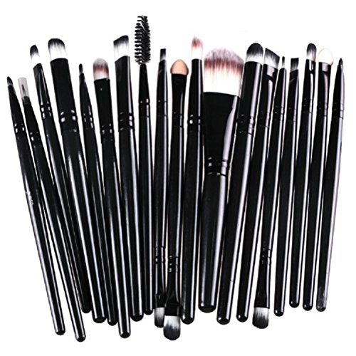 MELADY20pcs Multi-function Black Pro Cosmetic Powder Foundation Eyeshadow Eyeliner Lip Makeup Brushes Sets