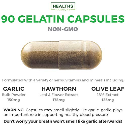 Blood Pressure Support Supplement (NonGMO) Premium Natural Herbs