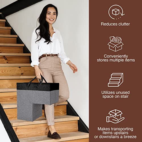 SAM AND MABEL Stair Basket for Stairs Stair Baskets for Carpeted and
