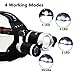 EMIDO LED Headlamp 4 Modes LED Flashlight, 18650 Rechargeable Batteries Headlight Hard Hat Light Head Torch, for Reading Outdoor Running Camping Fishing Walking Hiking Riding