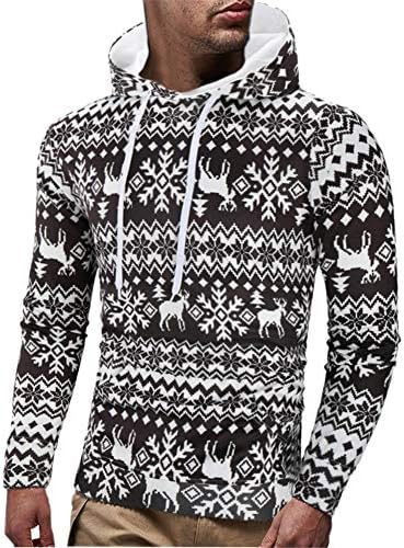 Clearance Sunyastor Mens Santa Sweater Cute Ugly Hoodie Sweatshirt,Popular Casual Christmas Printed Long Sleeve Pullover