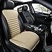 EDEALYN Universal Car Seat Cover PU Leather Car Seat Cushion Driver Seat Cover with Backrest - Car Front Seat Protector Fits 95% of Vehicles-1 Piece (Beige-B)