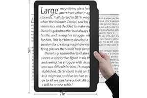 NZQXJXZ 5X Large Magnifying Glass for Reading, 9''x7'' Full Book Page Viewing Area Magnifier, Handheld Lightweight Reading Magnifier for Seniors and Low Eyesight Person