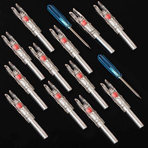 ULKEMEÂ 6 PCS Shooting Archery Lighted Nock Compound Bow LED Lighted Arrow Nock Red