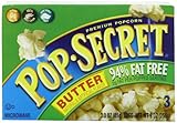 Pop Secret Microwave Popcorn, 94% Fat Free Butter, 3 Count Box (Pack of 6)
