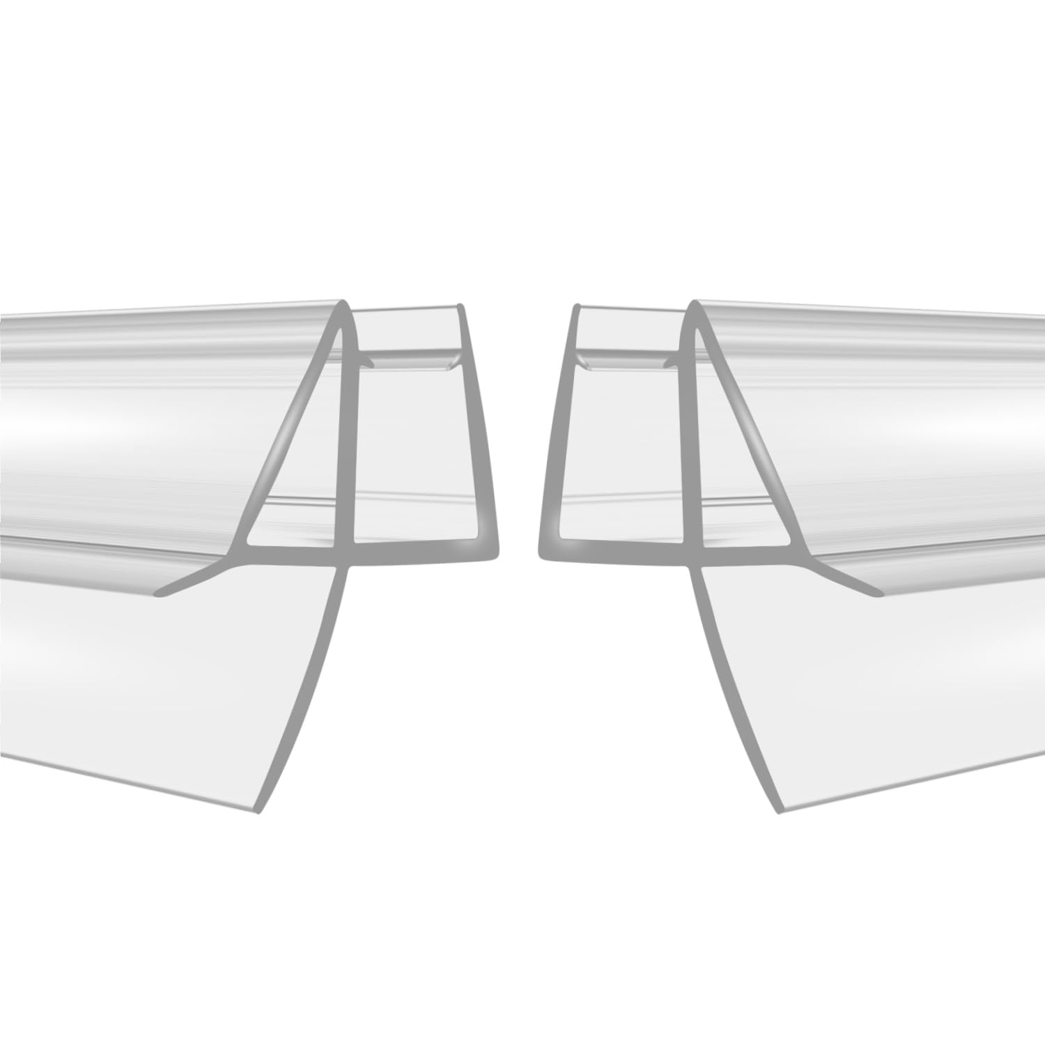 Photo 1 of 2-Pack Shower Door Bottom Seal (1/4'' X 39'') Glass Shower Door Seal Strip with Drip Rail Frameless Shower Door Sweep can Covers up to 13mm Gap