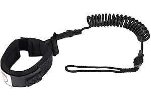 VINGVO Natruss Board Leash, Surfboard Leash Stand Up Paddle Board Leg Rope Wrist Strap 5 ft Coiled Paddle Board Leashes, Durable Surf Board Leashes for Bodyboard, Paddleboard, Shortboard, Longboard(Black)