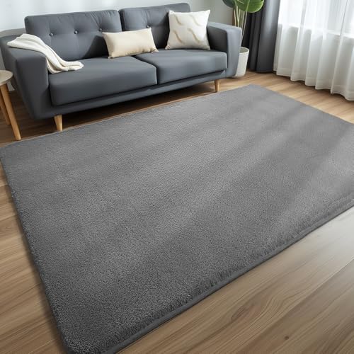 Sour Lemon Carpet Rugs Living Room Large 200x300, Dark Grey Rug for Bedroom Washable Area Rug Anti Slip Fluffy Rug Shaggy Cream Carpets Extra Large Rugs for Living Room Kids Room