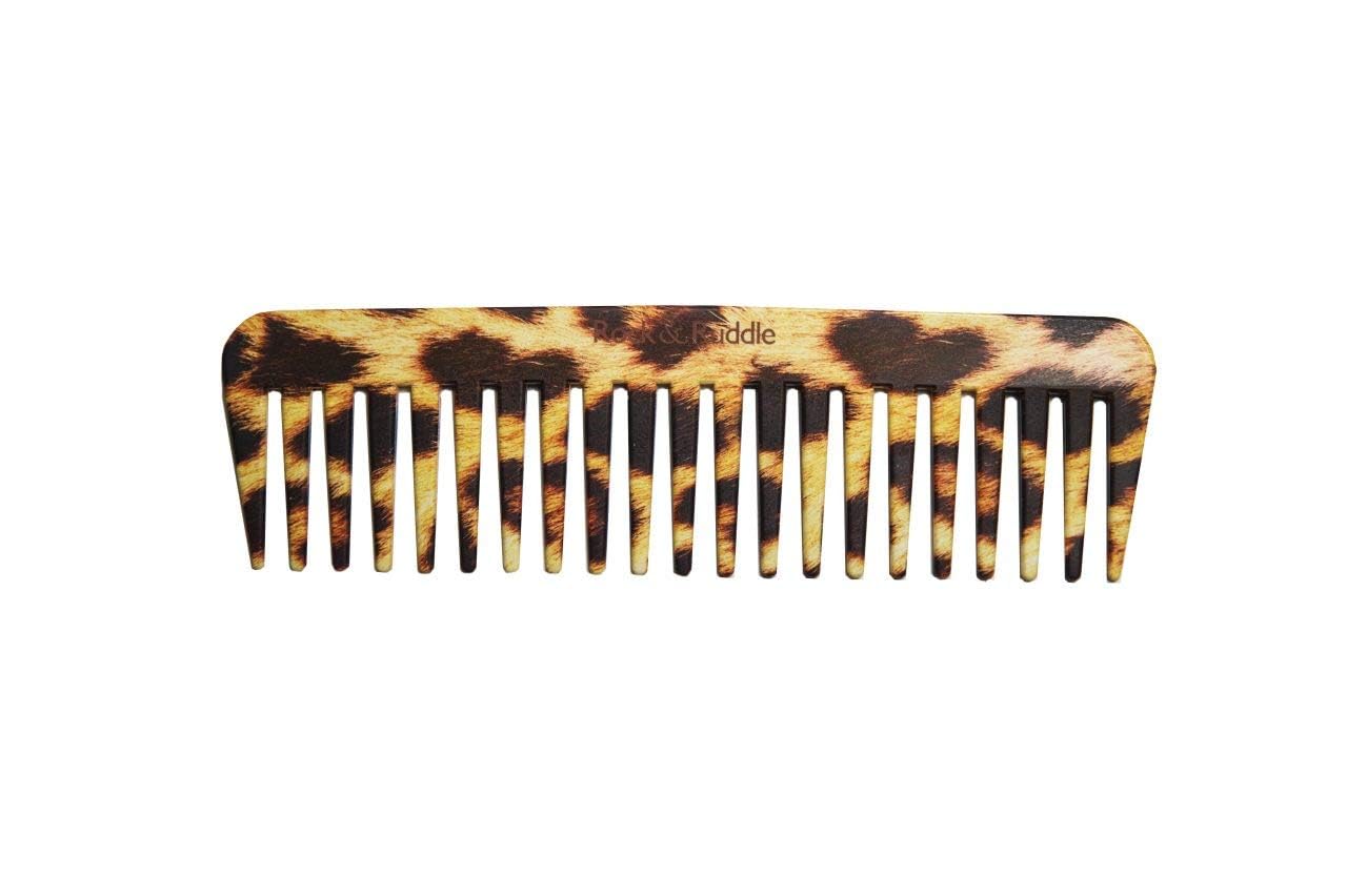 Rock & Ruddle Wide Tooth Comb. Perfect for Detangling Wet Hair and Applying Hair Color. Leopard Design — image 1