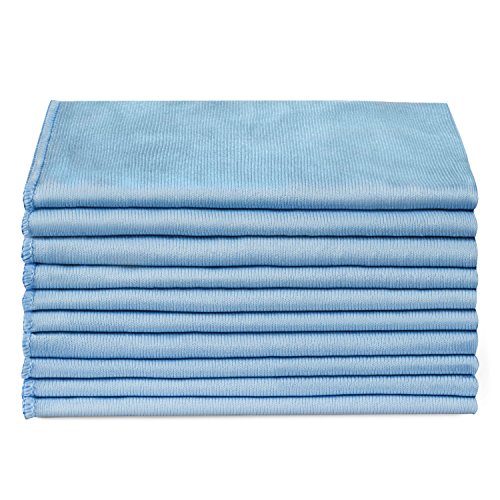 Zflow Microfiber Glass Cleaning Cloths - 8 Pack (16 x 16) - Streak Free - Lint Free - Quickly Clean Windows, Windshields, Mirrors, and Stainless Steel