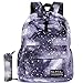 School Bag for Boys Girls SKL Galaxy Blue Stylish Unisex Canvas Book Bag School Backpacks for Girls Boys (Black with Pencil Bag)