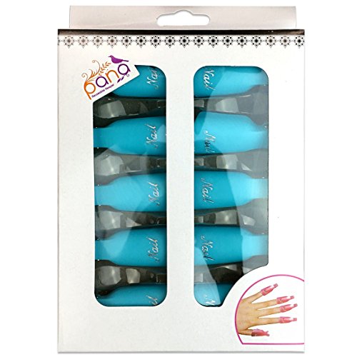 Pana Reusable Keeper Acrylic Nail Art Soak Off UV Gel Polish Remover Cap Clips Manicure Tool (1 Pack, Teal)