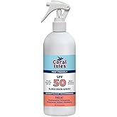 Coral Isles SPF 50 Sunscreen | 16 Fl Oz Spray Bottle | Broad Spectrum UVA/UVB | Octinoxate & Oxybenzone Free | Water Resistant | Fragrance Free