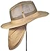 Tropic Hats Summer Wide Brim Mesh Safari/Outback W/Neck Flap & Snap Up Sides - Khaki XL