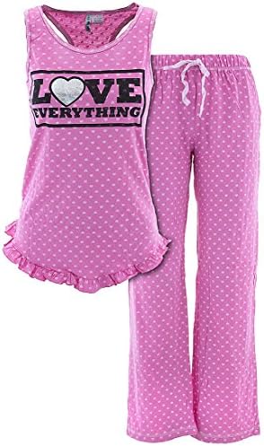 Taylor Paige Junior's Pink Love Everything Cotton Pajamas M