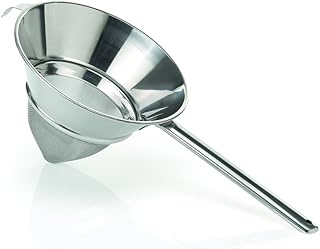 Spitzsieb aus Chromnickelstahl - mit Edelstahlgaze und Hohlgriff, PREMIUM-QUALITÄT/Durchmesser: Ø 18, 20, 24, 26 oder 30 cm (Ø 24 cm)