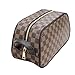 South sun Large Capacity Makeup Bags,Cosmetic Display Cases Waterproof Travel Cases Portable Makeup Bags Makeup Organizers for Women, Cosmetics, Make Up Tools, Toiletries (Leather Travel Makeup Bags)