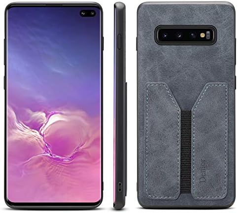 Samsung S10+ S10Plus Case Cover Slim Leather,Grey Thin Shockproof Credit Card Slot PU Protective Durable Shell for Women Girl Men