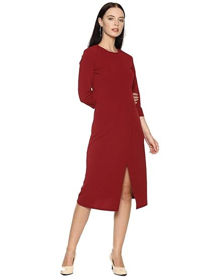 red one piece dresses knee length