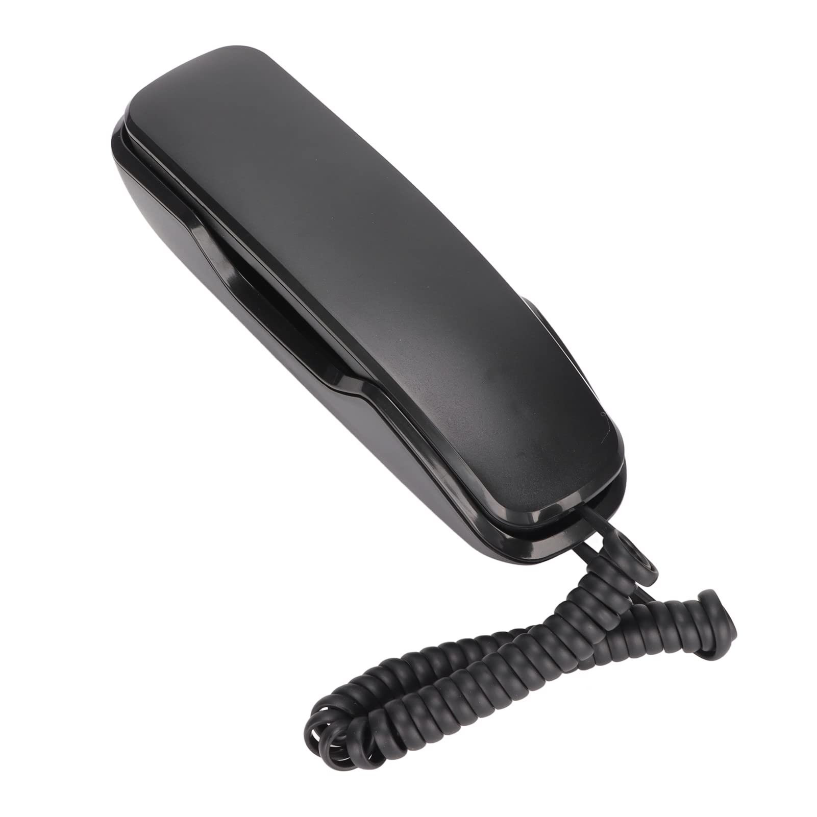 Elprico Corded Telephone, Wall Mounted Phone Supports REDIAL Landline Phone Mute Function Corded Telephone for Home Office Hotel(Black)