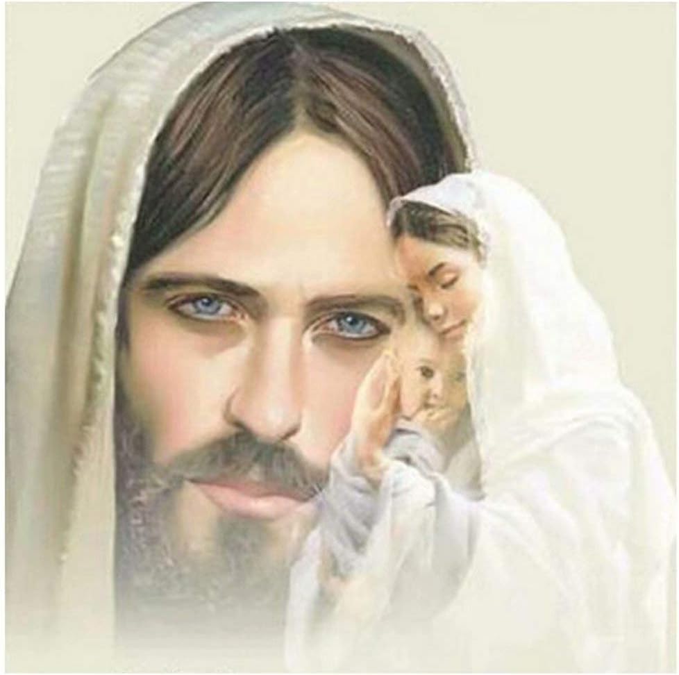 Large Premium Full Canvas DIY 5D Diamond Painting Kit - Jesus Mother and Baby Design - Relaxing and Fun for Kids and Adults - Tool Kit Includes All Accessories - Home Decor Arts and Crafts