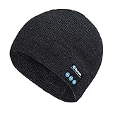 Shnmin Bluetooth Beanie Hat for Men Women Wireless Knit Music Cap Built-in Microphone (Dark Gray)