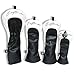 Craftsman Golf Black White Pu Leather Driver/Fairway Wood/Hybrid Headcover #1#3#5 X for All Brands Callaway Big Bertha Cobra Nike Taylormade Ping Mizuno Titleist