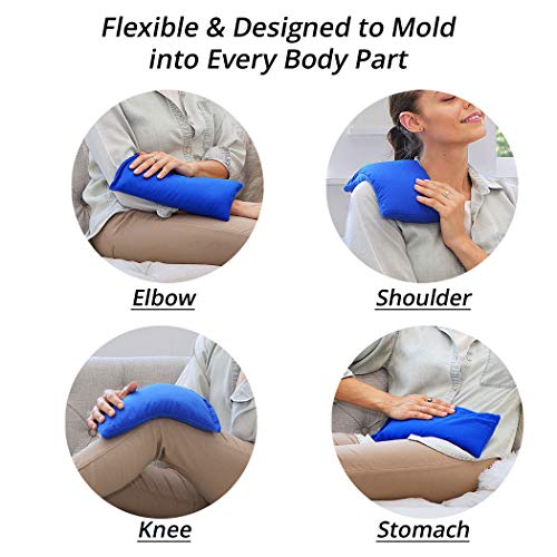 My Heating Pad Herbal Aromatherapy Pack | Portable and Microwavable Neck and Shoulders Pillow for Stress, Tension, Headache, and Muscle Pain Relief | Hot and Cold Therapy - Lavender | Blue - Thumbnail 2