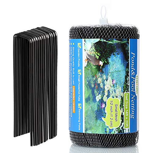 OGORI 14 x 20 ft Pond Netting Bird Netting with 14 Heavy-Duty Steel Garden Staples Stakes,Reusable and Doesn't Tangle - Protective Netting Against Birds,Deer and Other Animals - Thumbnail 7