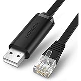 UGREEN USB Console Cable, USB 2.0 to RJ45 with RS232 FTDI Chip Console Cable, Plug and Play for PC Laptop in Windows, Mac OS, Linux, 6ft