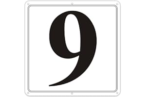 I-COWFUN Premium Aluminum Number Signs 9-12" X 12" Parking Spot Number Signs, Large Metal Numbered Signs for Floor, Dock, Court, Aisle, Field and Outdoor Use, Weather-Resistant, Easy Mounting, High Visibility