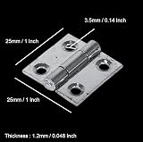 TERF 10Pcs Zinc Plated Stainless Steel Butt Hinges 25mm 1in Silver view 2