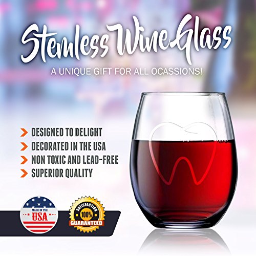 BadBananas Dental (Dentist Dentistry) - Good Day, Bad Day, Don't Even Ask 21 oz Engraved Large Stemless Wine Glass with Free Engraved Coaster - Funny Gift Glasses - Thumbnail 2