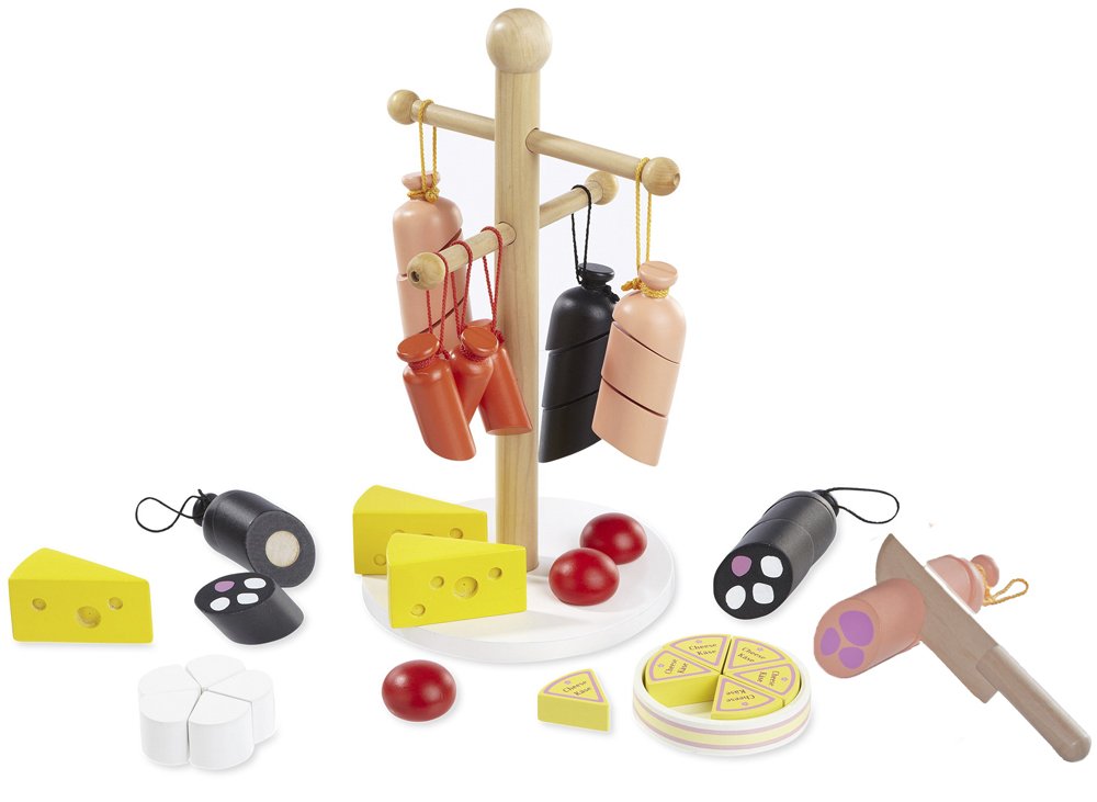 howa wooden food set Sausage and cheese with 25 pieces 4858