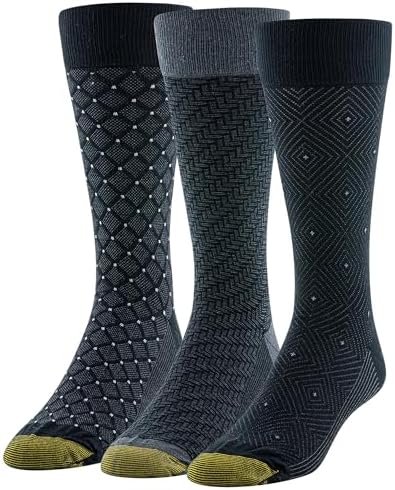 Amazon.com: GOLDTOE Men's Non Binding Crew Socks, Multipairs, Black  (3-Pairs), Large : Clothing, Shoes & Jewelry