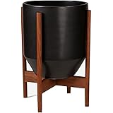 Modernica Case Study Small Hex Ceramic with Base | Walnut - White