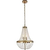 Elegant Lighting Valeria 14" Contemporary Iron and Crystal Pendant in Brass