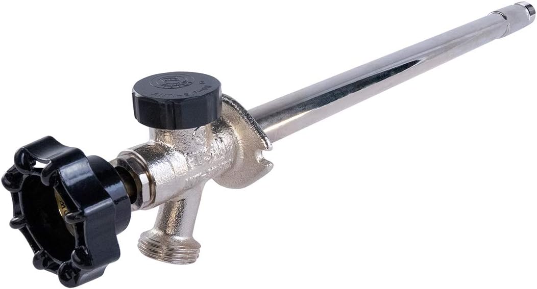 MIDLINE VALVE FB121 Sillcock Pipe Chrome Plated Brass Body Frost Anti-Siphon with Integral Vacuum Breaker 1/2 inch MIP/Sweat Connection and 3/4 inch Hose Bib Lead Free, 12