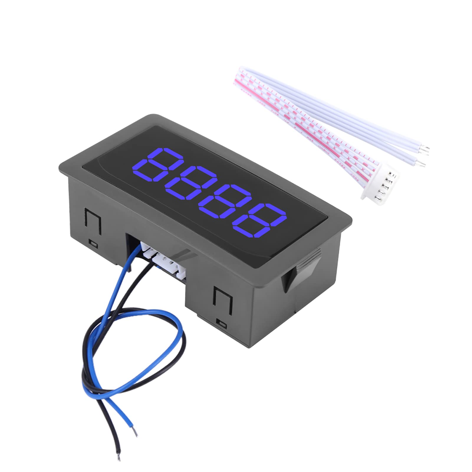 Hilitand Actuator Counter, DC 8-24V, 4-Digit LED Digital Display 0-9999 Up/Down Plus/Minus Panel Meter with Cable (Blue)