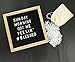 Letter Board - Rustic White Wood, Sorting Tray, 525 Precut White, Pink, Gold Letters, Numbers, Emojis, Blue Felt 10x10 Farmhouse Antique Vintage Frame Changeable Message, Stand, Cotton Bag JL Brands