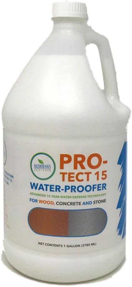 Wash Safe Industries, Pro-Tect 15, Wood, Concrete, and Stone Waterproofer, 1 gal Bottle