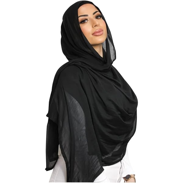 Hijab De Chifón Para Mujer - Pack De 3 Pañuelos (175x70 Cm), Colores Blanco, Negro Y Caqui, Suave Y Transpirable