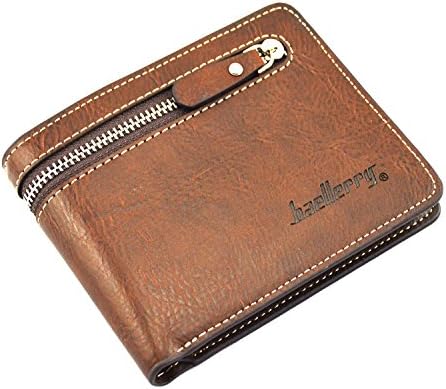 IU COMP Baellerry Men's Vintage Bifold Zipper Short Wallet