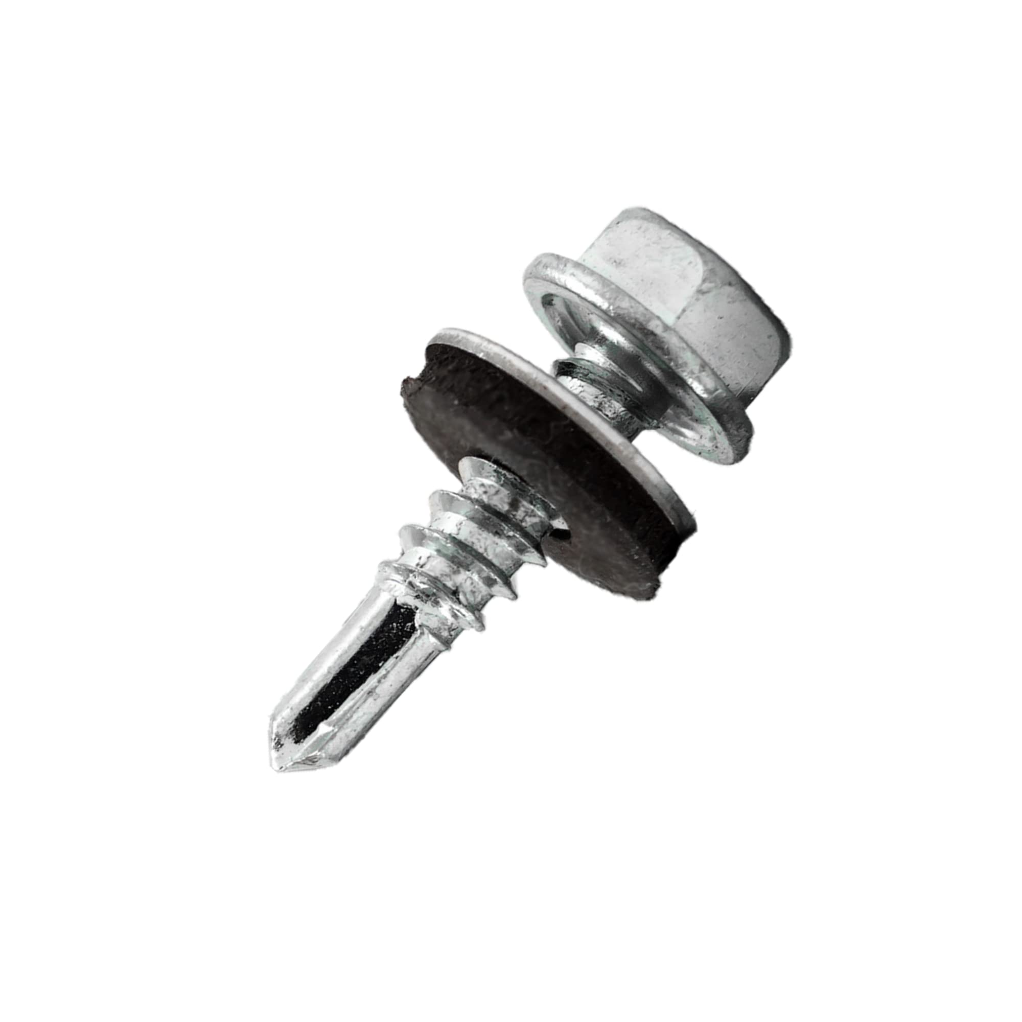 DOJA INDUSTRIAL Self Tapping Screws Steel M4 Pack 250 4.8 x 19 mm Hexagon Drilling Screws Metal with Washer for Metal Body Screws Self Tapping Screws — image 1