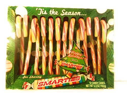 Candy Cane 5 Flavors Variety Bundle with Dum Dum, Smarties, Swedish Fish, Jelly Belly and Warheads includes 5 different 12 packs